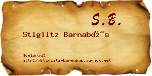Stiglitz Barnabás névjegykártya